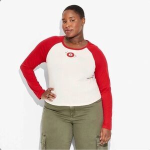 Women's 2XL - 3 Ball Long Sleeve Graphic T-Shirt